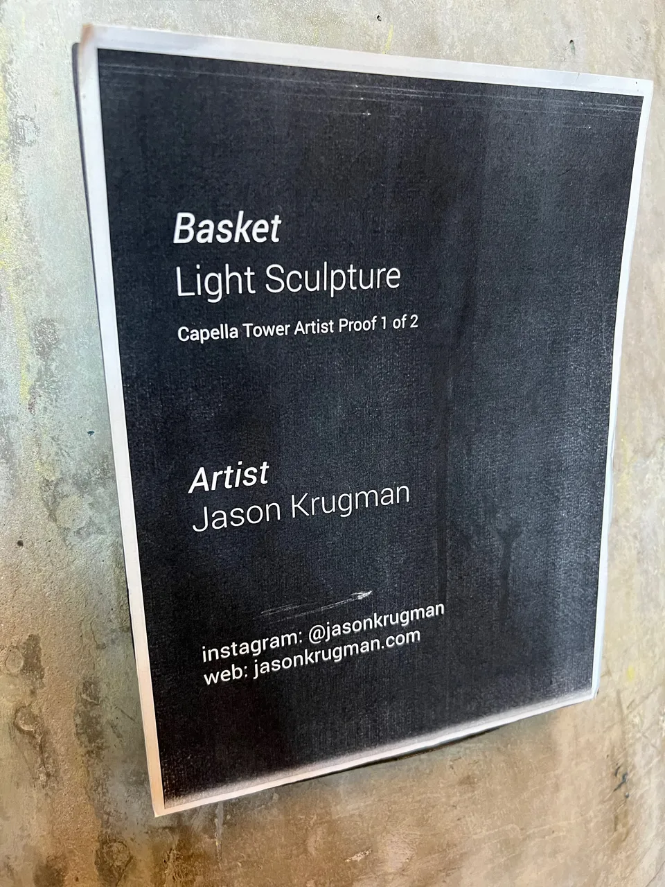 Basket Light Sculpture Sign